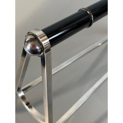 PORTABOTTIGLIE MODERNISTA Jacques Adnet & Christofle SILVERPLATED LACCA CINESE