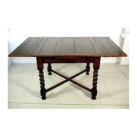 ANTICO TAVOLO a TIRO ALLUNGABILE legno ROVERE EPOCA 800 cucina SALA SOGGIORNO