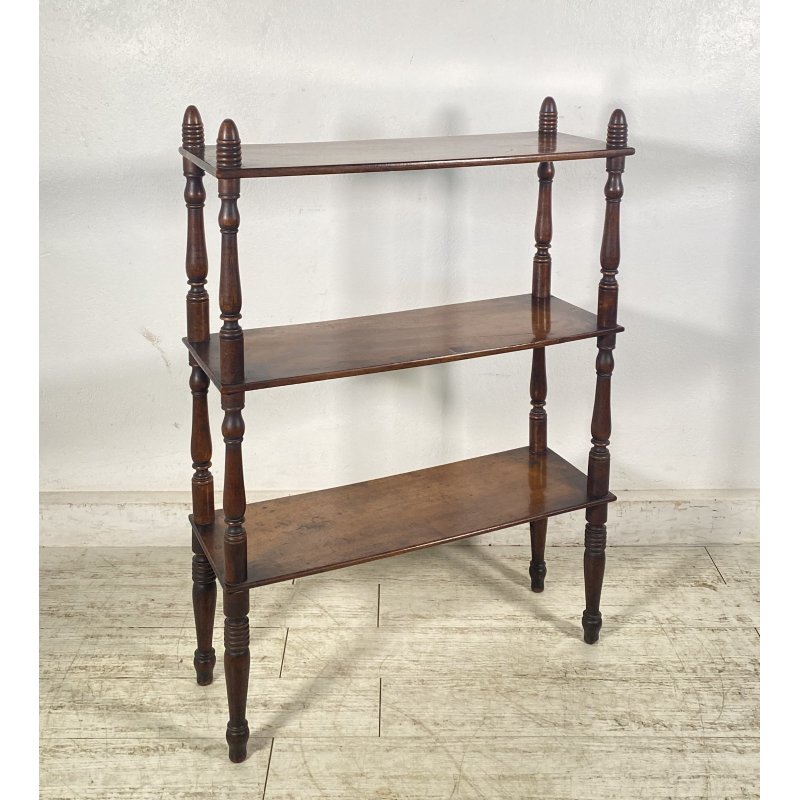 ANTICA ETAGERE LUIGI FILIPPO LEGNO NOCE LIBRERIA CREDENZA 1800 EPOCA ESPOSITORE
