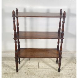 ANTICA ETAGERE LUIGI FILIPPO LEGNO NOCE LIBRERIA CREDENZA 1800 EPOCA ESPOSITORE