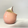PICCOLO VASO SCULTOREO CERAMICA SMALTATA ROSA CREMA Eugenio Pattarino  11,5cm/h
