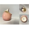 PICCOLO VASO SCULTOREO CERAMICA SMALTATA ROSA CREMA Eugenio Pattarino  11,5cm/h