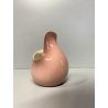 PICCOLO VASO SCULTOREO CERAMICA SMALTATA ROSA CREMA Eugenio Pattarino  11,5cm/h