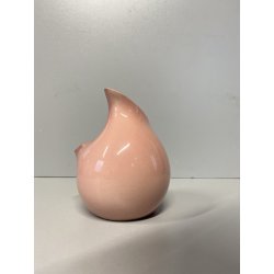 PICCOLO VASO SCULTOREO CERAMICA SMALTATA ROSA CREMA Eugenio Pattarino  11,5cm/h