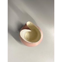 PICCOLO VASO SCULTOREO CERAMICA SMALTATA ROSA CREMA Eugenio Pattarino  11,5cm/h