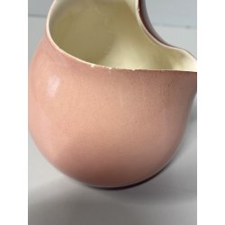 PICCOLO VASO SCULTOREO CERAMICA SMALTATA ROSA CREMA Eugenio Pattarino  11,5cm/h