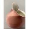 PICCOLO VASO SCULTOREO CERAMICA SMALTATA ROSA CREMA Eugenio Pattarino  11,5cm/h