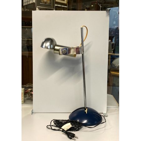 LAMPADA TAVOLO "T395" DESIGN MODERNISTA R. Sonneman ACCIAIO METALLO LACCATO BLU