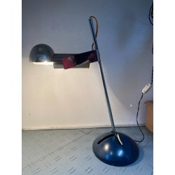 LAMPADA TAVOLO "T395" DESIGN MODERNISTA R. Sonneman ACCIAIO METALLO LACCATO BLU