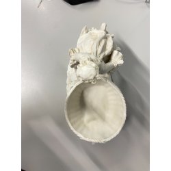 FIGURA CERAMICA Biscuit GIOVANE DONNA CARRIOLA FIRMAT H. Rock 26cm/h EPOCA '900