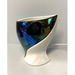 LAMPADA TAVOLO ABATJOURS CERAMICA DESIGN C. Lusso SMALTO CANGIANTE PERLATO '60