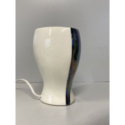 LAMPADA TAVOLO ABATJOURS CERAMICA DESIGN C. Lusso SMALTO CANGIANTE PERLATO '60