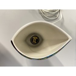 LAMPADA TAVOLO ABATJOURS CERAMICA DESIGN C. Lusso SMALTO CANGIANTE PERLATO '60