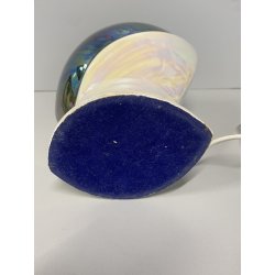 LAMPADA TAVOLO ABATJOURS CERAMICA DESIGN C. Lusso SMALTO CANGIANTE PERLATO '60