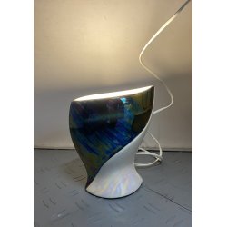 LAMPADA TAVOLO ABATJOURS CERAMICA DESIGN C. Lusso SMALTO CANGIANTE PERLATO '60