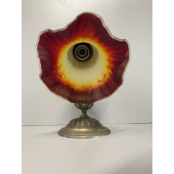 APPLIQUE LAMPADA PARETE LIBERTY FLOREALE BRONZO PARALUME  VETRO SATINATO '30