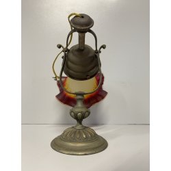 APPLIQUE LAMPADA PARETE LIBERTY FLOREALE BRONZO PARALUME  VETRO SATINATO '30