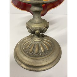 APPLIQUE LAMPADA PARETE LIBERTY FLOREALE BRONZO PARALUME  VETRO SATINATO '30