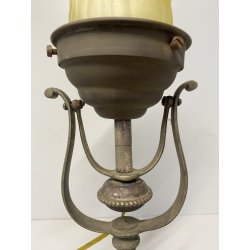 APPLIQUE LAMPADA PARETE LIBERTY FLOREALE BRONZO PARALUME  VETRO SATINATO '30