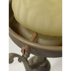 APPLIQUE LAMPADA PARETE LIBERTY FLOREALE BRONZO PARALUME  VETRO SATINATO '30