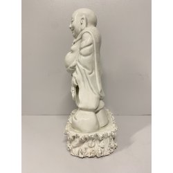 ANTICA STATUA PORCELLANA  Budai BUDDHA SORRIDENTE BUDDA CHE RIDE 29 cm/h '900