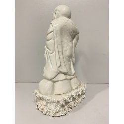 ANTICA STATUA PORCELLANA  Budai BUDDHA SORRIDENTE BUDDA CHE RIDE 29 cm/h '900