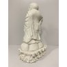 ANTICA STATUA PORCELLANA  Budai BUDDHA SORRIDENTE BUDDA CHE RIDE 29 cm/h '900