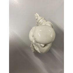 ANTICA STATUA PORCELLANA  Budai BUDDHA SORRIDENTE BUDDA CHE RIDE 29 cm/h '900