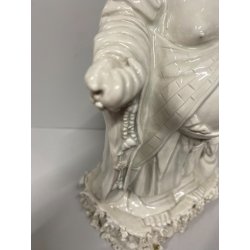 ANTICA STATUA PORCELLANA  Budai BUDDHA SORRIDENTE BUDDA CHE RIDE 29 cm/h '900