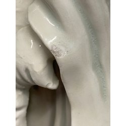 ANTICA STATUA PORCELLANA  Budai BUDDHA SORRIDENTE BUDDA CHE RIDE 29 cm/h '900