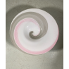GRANDE PIATTO VETRO MURANO MURRINA LATTIMIO SPIRALE ROSA GRIGIO ø 64 x 21,5 cm/h
