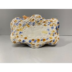 ANTIPASTIERA CIOTOLE CERAMICA FIGURATA DECORO UCCELLINI SMALTO POLICROMO '50