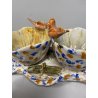 ANTIPASTIERA CIOTOLE CERAMICA FIGURATA DECORO UCCELLINI SMALTO POLICROMO '50