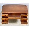 SCRIVANIA DA CENTRO DESIGN SCRITTOIO ANNI 60 VINTAGE LEGNO 7 CASSETTI OLD