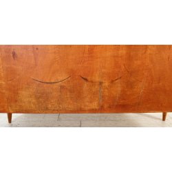 SCRIVANIA DA CENTRO DESIGN SCRITTOIO ANNI 60 VINTAGE LEGNO 7 CASSETTI OLD