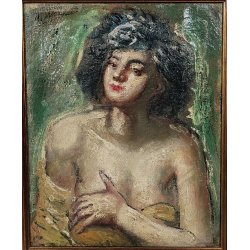ANTICO QUADRO DIPINTO Arnaldo Carpanetti EPOCA 900 olio tela RITRATTO NUDO DONNA