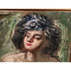 ANTICO QUADRO DIPINTO Arnaldo Carpanetti EPOCA 900 olio tela RITRATTO NUDO DONNA