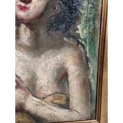 ANTICO QUADRO DIPINTO Arnaldo Carpanetti EPOCA 900 olio tela RITRATTO NUDO DONNA