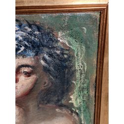 ANTICO QUADRO DIPINTO Arnaldo Carpanetti EPOCA 900 olio tela RITRATTO NUDO DONNA