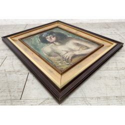 ANTICO QUADRO DIPINTO Arnaldo Carpanetti EPOCA 900 olio tela RITRATTO NUDO DONNA