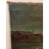 ANTICO QUADRO olio tela FIRMA Monogramma 1900 MARINA NOTTURNO PESCATORI BARCA