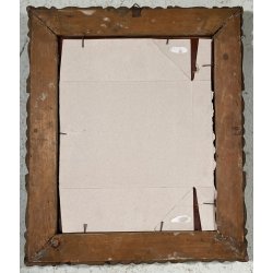 PICCOLA SPECCHIERA CORNICE LEGNO SCOLPITA FOGLIE VOLUTE DORATA STILE BAROCCO 900