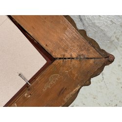 PICCOLA SPECCHIERA CORNICE LEGNO SCOLPITA FOGLIE VOLUTE DORATA STILE BAROCCO 900