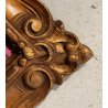 PICCOLA SPECCHIERA CORNICE LEGNO SCOLPITA FOGLIE VOLUTE DORATA STILE BAROCCO 900