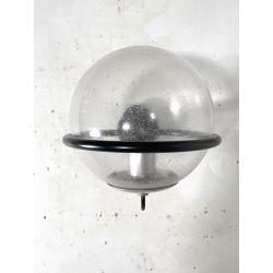 LAMPADA PARETE  237 DESIGN Gino Sarfatti ARTELUCE METALLO NERO VETRO BULLICANTE