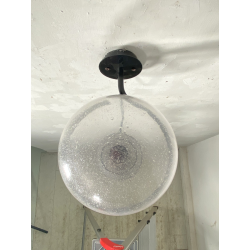 LAMPADA PARETE  237 DESIGN Gino Sarfatti ARTELUCE METALLO NERO VETRO BULLICANTE