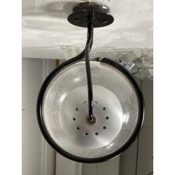 LAMPADA PARETE  237 DESIGN Gino Sarfatti ARTELUCE METALLO NERO VETRO BULLICANTE