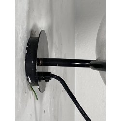 LAMPADA PARETE  237 DESIGN Gino Sarfatti ARTELUCE METALLO NERO VETRO BULLICANTE