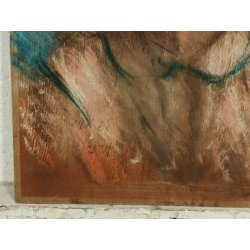 ANTICO QUADRO DIPINTO Attilio Bozino PASTELLO RITRATTO FEMMINILE CriCri 1955