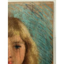 ANTICO QUADRO DIPINTO Attilio Bozino PASTELLO RITRATTO FEMMINILE CriCri 1955